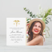 Elegant goud Verpleegschool afstudeerfeest Kaart (Staand voorkant)