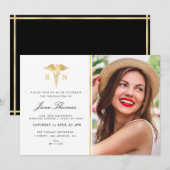 Elegant goud Verpleegschool afstudeerfeest Kaart (Voorkant / Achterkant)