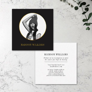 Elegant goud vet typografie foto sociale media contactkaartje