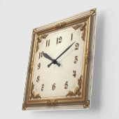 Elegant Goud Vierkante Klok (Hoek)