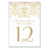 Elegant Goud Vintage Glamour Witte Monogram Kaart (Voorkant)