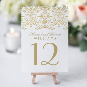 Elegant Goud Vintage Glamour Witte Monogram Kaart
