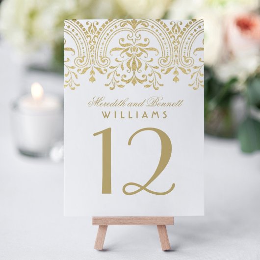 Elegant Goud Vintage Glamour Witte Monogram Kaart