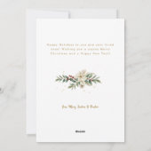 Elegant Goud Vrolijk Kerstfeest Botanisch 3-Foto Feestdagenkaart (Achterkant)