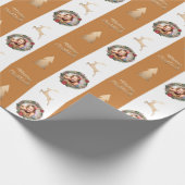 Elegant Goud Vrolijk Kerstfeest Custom Photo Wrapp Cadeaupapier (Hoek)