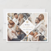 Elegant Goud Vrolijk Kerstfeest Foto Lijst Collage Feestdagenkaart (Voorkant)