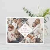 Elegant Goud Vrolijk Kerstfeest Foto Lijst Collage Feestdagenkaart (Staand voorkant)