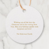 Elegant Goud "Vrolijk Kerstfeest" Gift Label (Achterkant)