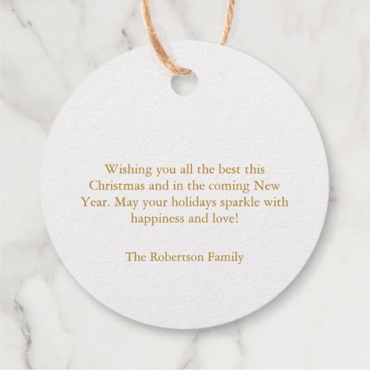 Elegant Goud "Vrolijk Kerstfeest" Gift Label (Achterkant)