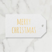 Elegant goud vrolijk kerstfeest | Minimalistische Cadeaulabels (Voorkant (horizontaal))