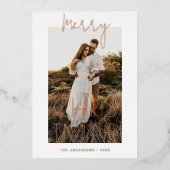 Elegant goud vrolijk kerstfeest | Minimalistische  Folie Feestdagenkaart (Voorkant)