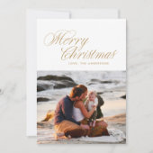 Elegant goud Vrolijk Kerstfeest Traditioneel Feestdagenkaart (Voorkant)