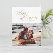 Elegant goud Vrolijk Kerstfeest Traditioneel Feestdagenkaart (Staand voorkant)