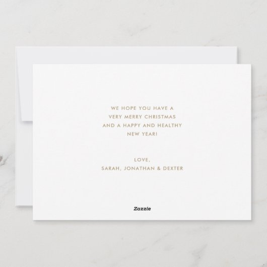 Elegant Goud Vrolijk Kerstmis Fotocollage Feestdagenkaart (Achterkant)