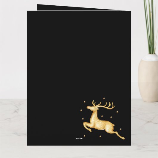 Elegant Goud Vrolijk Vrolijk Kerstfeest Kaart (Achterkant)