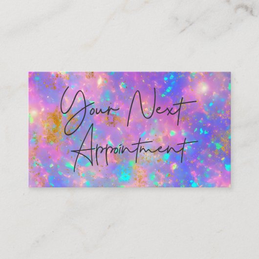 Elegant Goud Vuur Opal Stone Afspraakkaart Visitekaartje (Voorkant)