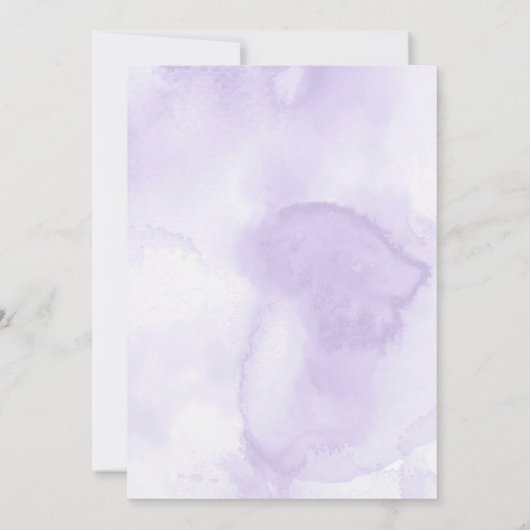 Elegant Goud & Waterverf Lavendel Bloemen Bruiloft Kaart (Achterkant)