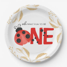 Elegant goud & Waterverf lieveheersbeestje leuk om Papieren Bordje