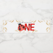 Elegant goud & Waterverf lieveheersbeestje leuk om Waterfles Etiket (Enkel label)