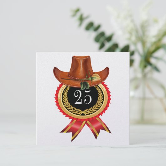 Elegant Goud Western Uitnodiging (Staand voorkant)