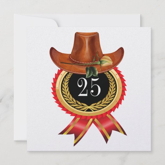 Elegant Goud Western Uitnodiging (Voorkant)