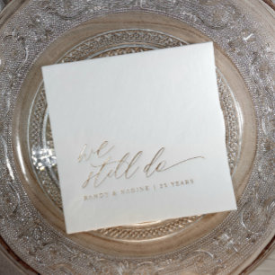 Elegant Goud Wij Doen Nog Steeds Trouwdag Jubileum Folie Servetten