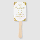 Elegant Goud Wit 1 Foto Law School Afstuderen Handwaaier (Voorkant)