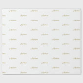 Elegant goud wit aangepaste script naam Verjaardag Cadeaupapier (Vlak)