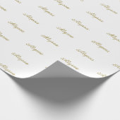 Elegant goud wit aangepaste script naam Verjaardag Cadeaupapier (Hoek)