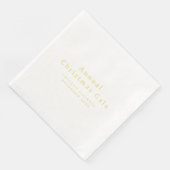 Elegant Goud Wit Aangepaste Tekst Papier Servet (Hoek)