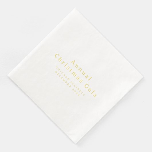 Elegant Goud Wit Aangepaste Tekst Papier Servet (Hoek)