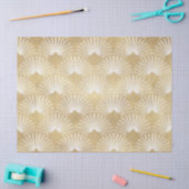 Elegant goud & wit art-deco patroon tissuepapier (Craft)