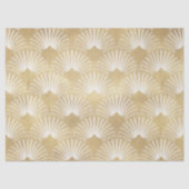 Elegant goud & wit art-deco patroon tissuepapier (Voorkant)