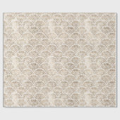 Elegant goud wit chique damast cadeaupapier (Vlak)