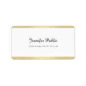 Elegant Goud Wit Chique Handgeschreven Script Eenv Etiket (Voorkant)