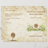 Elegant Goud Wit Damast Patchwork Tree Programma (Voorkant / Achterkant)