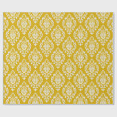 Elegant Goud Wit Damast Patroon Luxe Cadeaupapier (Vlak)
