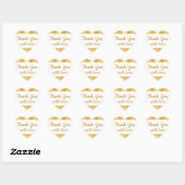 Elegant Goud & Wit Dank u Glam Bruiloft Hart Sticker (Vel)