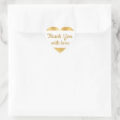 Elegant Goud & Wit Dank u Glam Bruiloft Hart Sticker (Tas)
