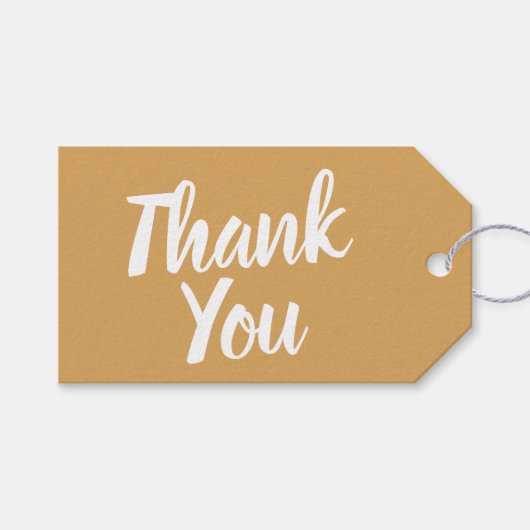Elegant Goud Wit Dank u Party Favor Labels Cadeaulabel (Voorkant (Horizontaal))
