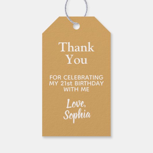 Elegant Goud Wit Dank u Party Favor Labels Cadeaulabel (Achterkant)