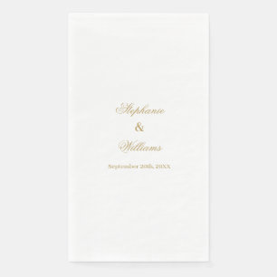 Elegant Goud Wit Eenvoudig Gouden Trouw Minimal Servet