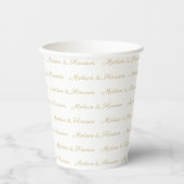 Elegant goud wit Eigen script partnernamen chic Papieren Bekers (Voorkant)
