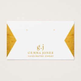Elegant Goud Wit Faux Folie Sieraden Display Kaart