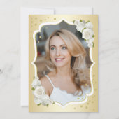 Elegant Goud Wit Foto 50e Verjaardag Kaart (Achterkant)