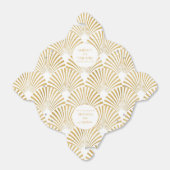 Elegant Goud Wit Geometrische Art Deco Bruiloft Bedankdoosjes (Uitgevouwen)