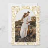 Elegant Goud Wit Geometrische Art Deco Bruiloft Bedankkaart (Achterkant)