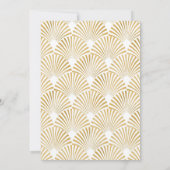 Elegant Goud Wit Geometrische Art Deco Bruiloft Bedankkaart (Achterkant)