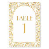 Elegant Goud Wit Geometrische Art Deco Bruiloft Kaart (Achterkant)