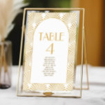 Elegant Goud Wit Geometrische Art Deco Bruiloft Kaart<br><div class="desc">Dit is een Elegant Goud Wit Geometrische Art Deco Trouwtafel Nummer w / Namen!</div>